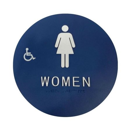 DON-JO Women Circle Blue Bathroom Sign CHS2